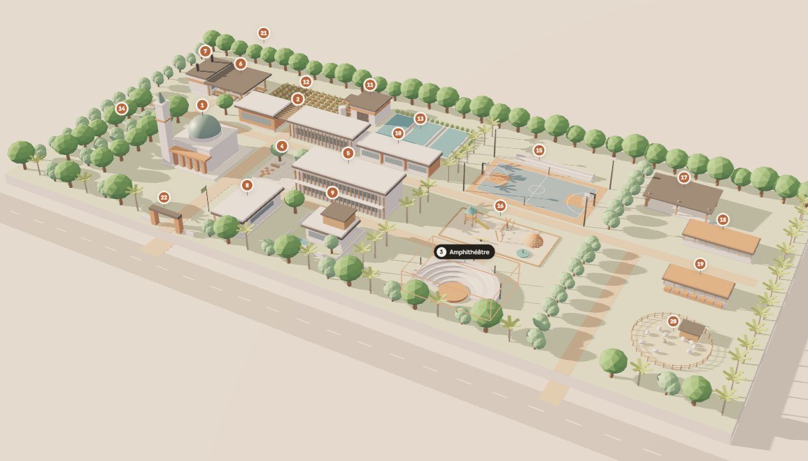 Maquette 3D du futur campus